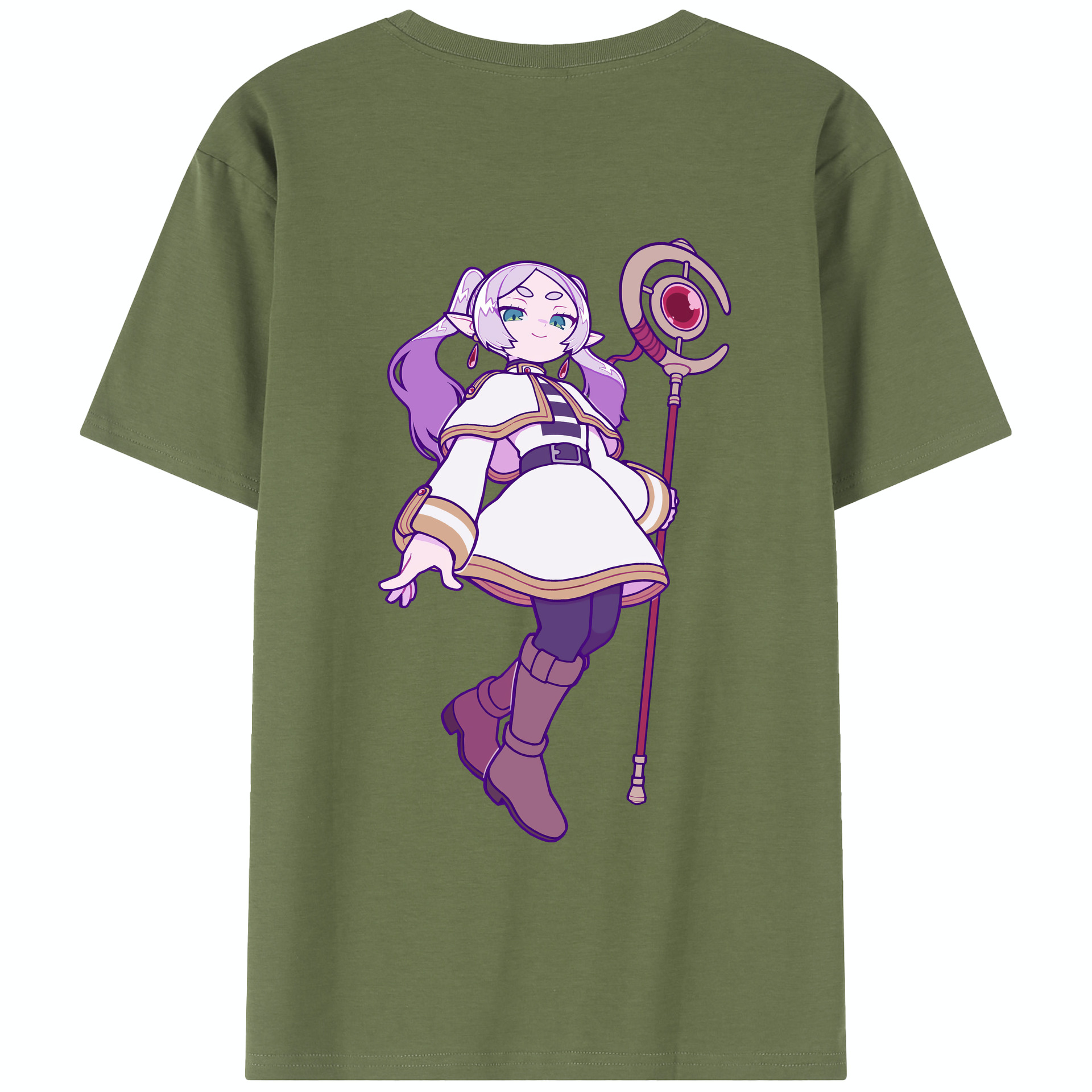 （画像用） 葬送のフリーレン Frieren 綿100％半袖Tシャツ（背面プリント）